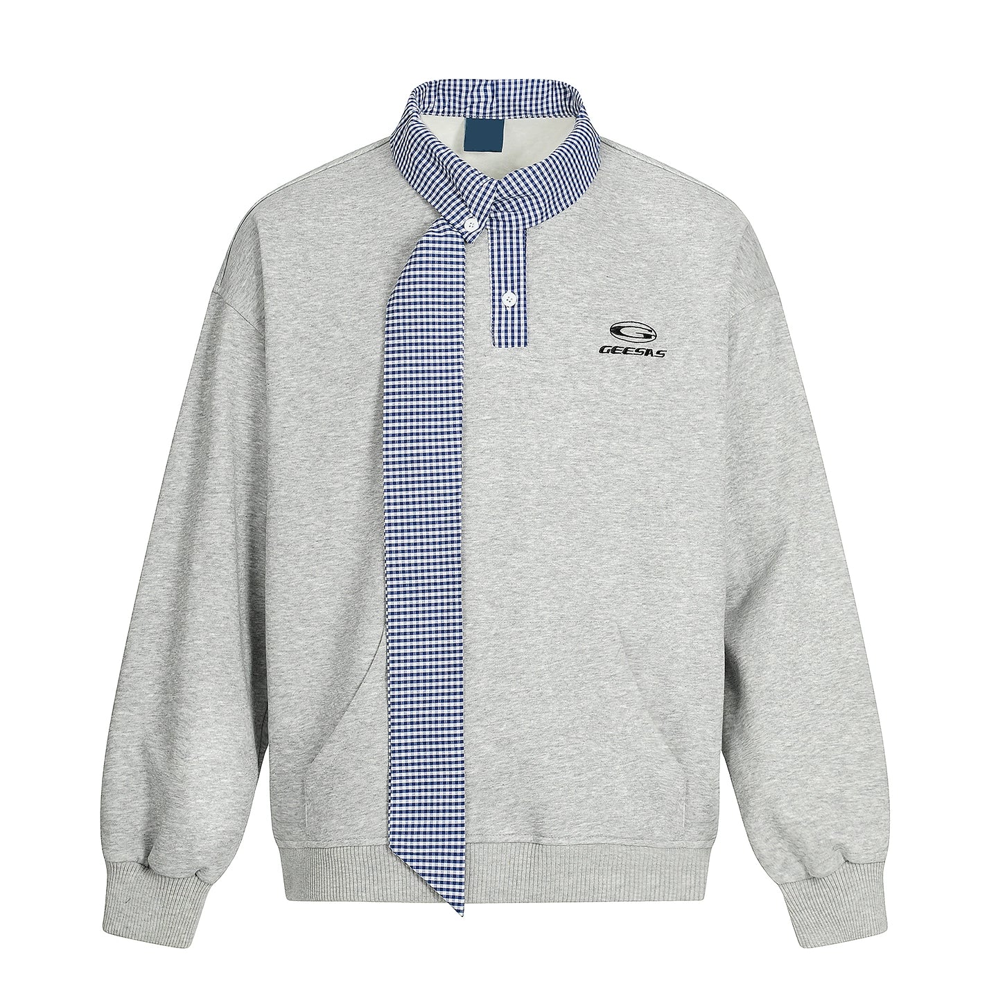 ALOHA Retro Neckline Splicing Fake Two-piece Sweater