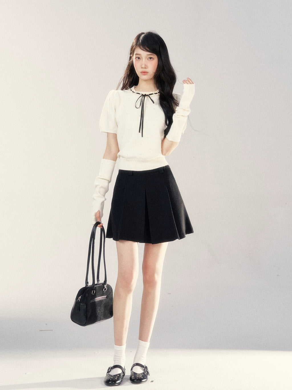 Wildberry Korean Fashion Sweet Polka Dot Knitted Sweater