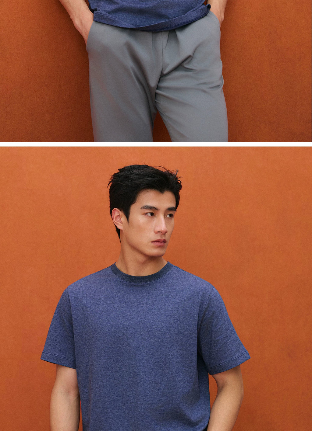 NO LOGO Soft Waxy Skin-friendly Breathable Front Shoulder Tee