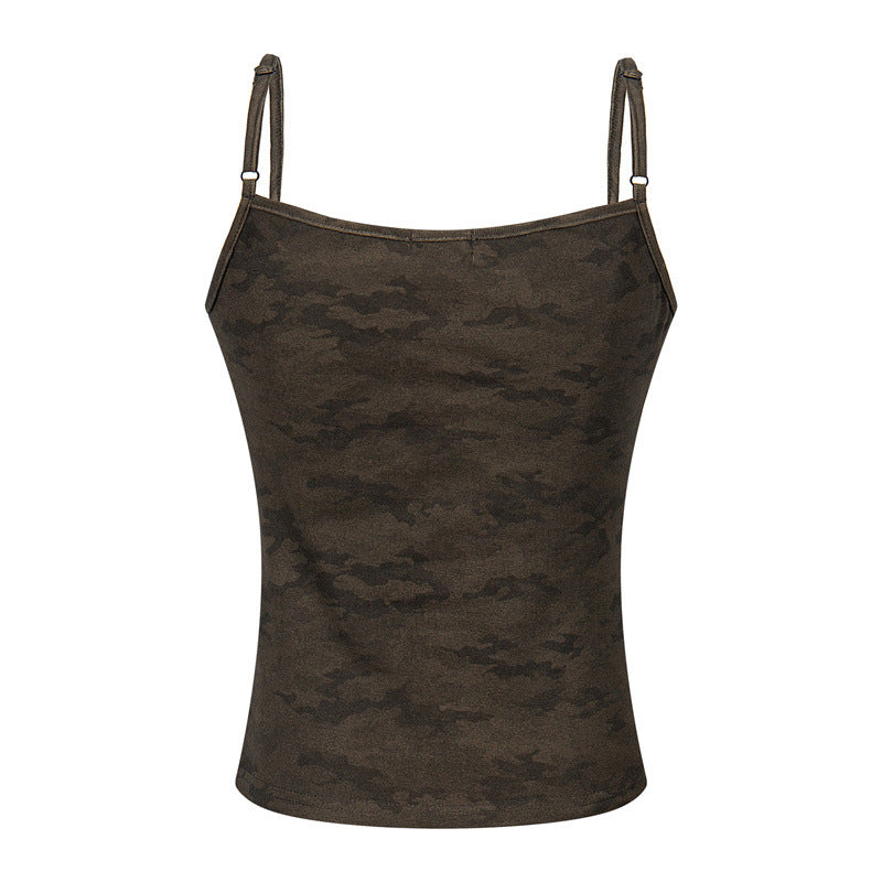 Nariele Street Style Camouflage Small Suspender Vest