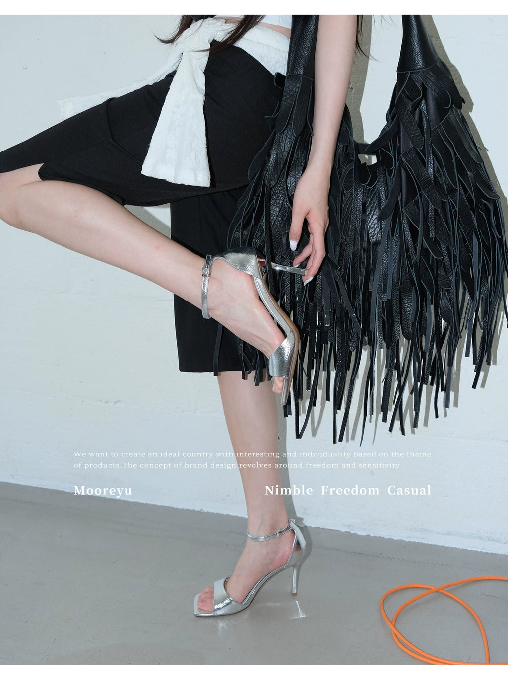 Mooreyu Square Head Versatile Open-toed Stiletto High Shoes