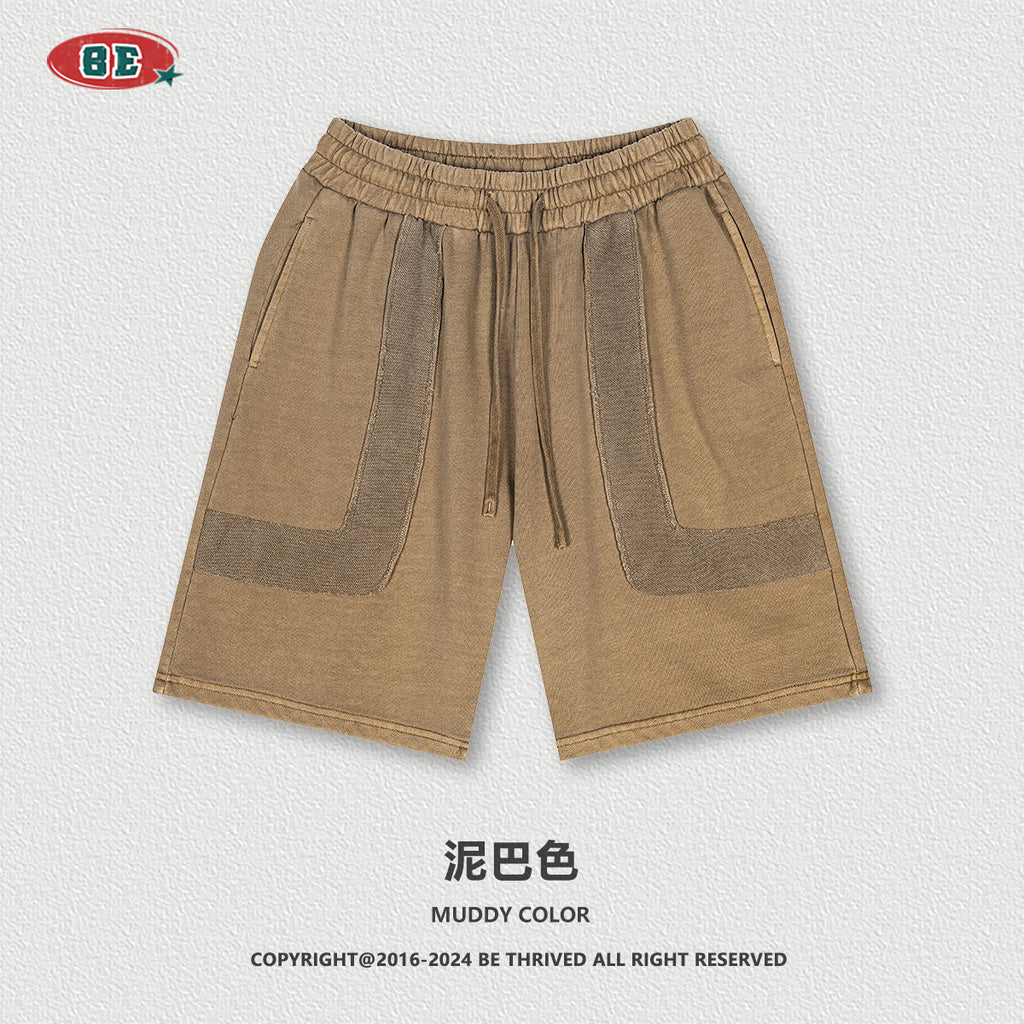 BE heavy washed five-point pants Shorts