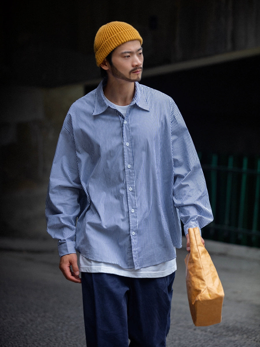 NOEARS Vintage Vertical Stripe Long Sleeve Shirt