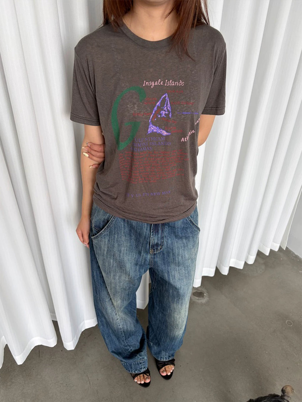 InsGale Retro Old Mottled Print Tee