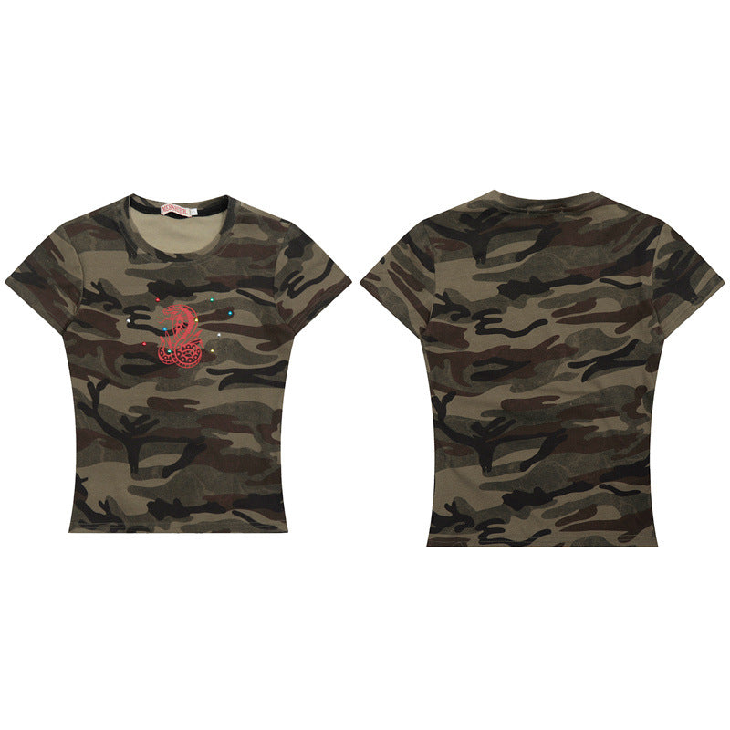 Nariele Year of The Snake Print Camouflage Tee