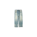 PLUS NO LOGO Damage Rim Removal Straight Tube Micro-pull Jeans