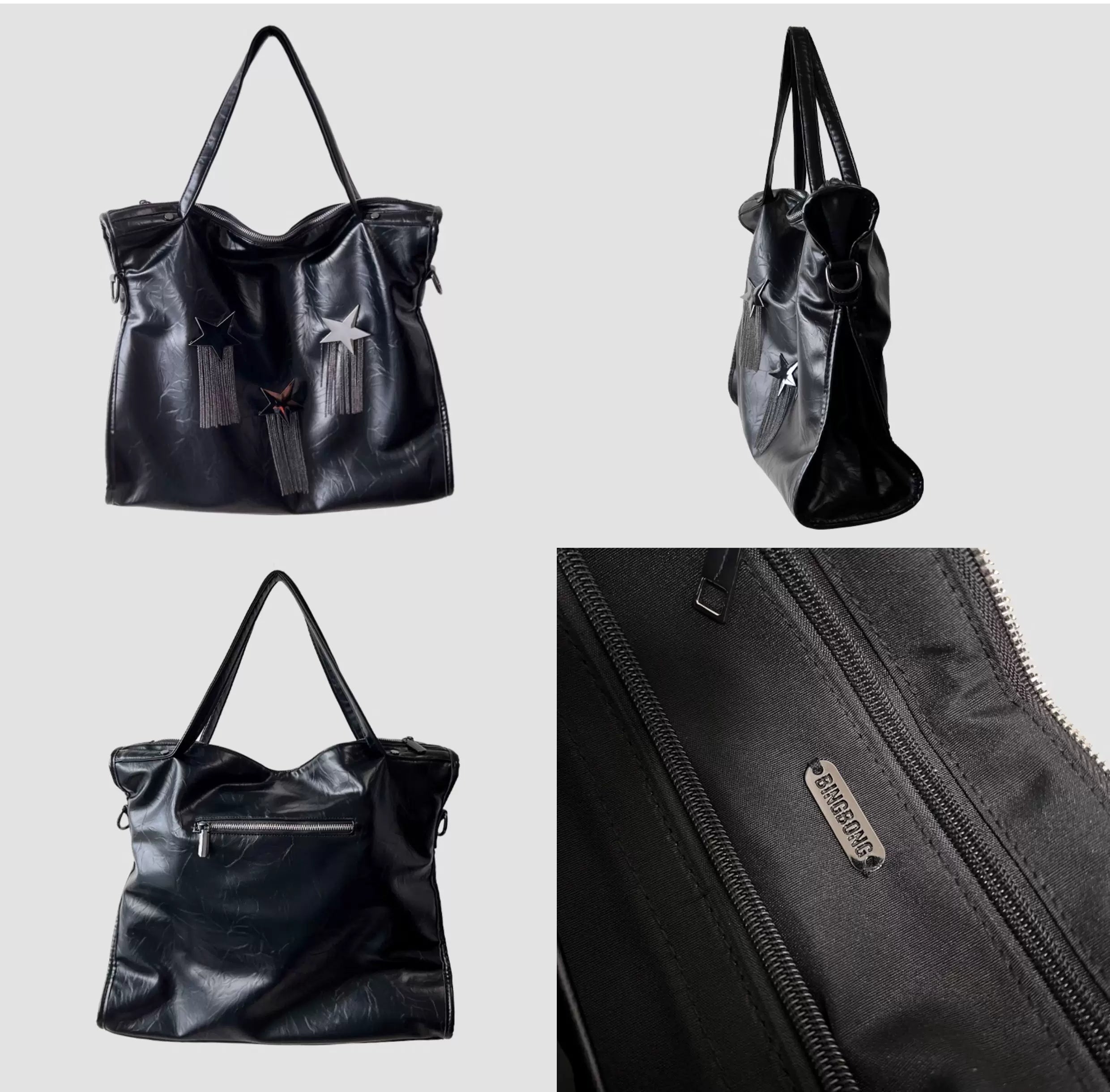 BINGBONG Large Capacity Shoulder Fringed Bag