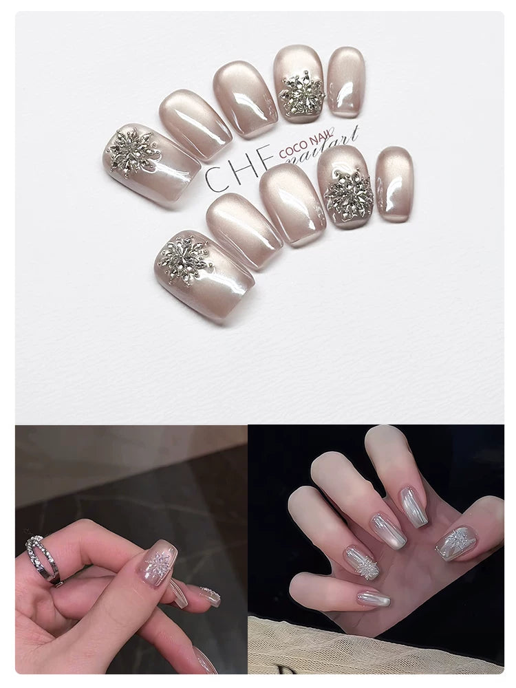 Coco Temperament Light Luxury High Sense White Handmade Manicure Wear Nail