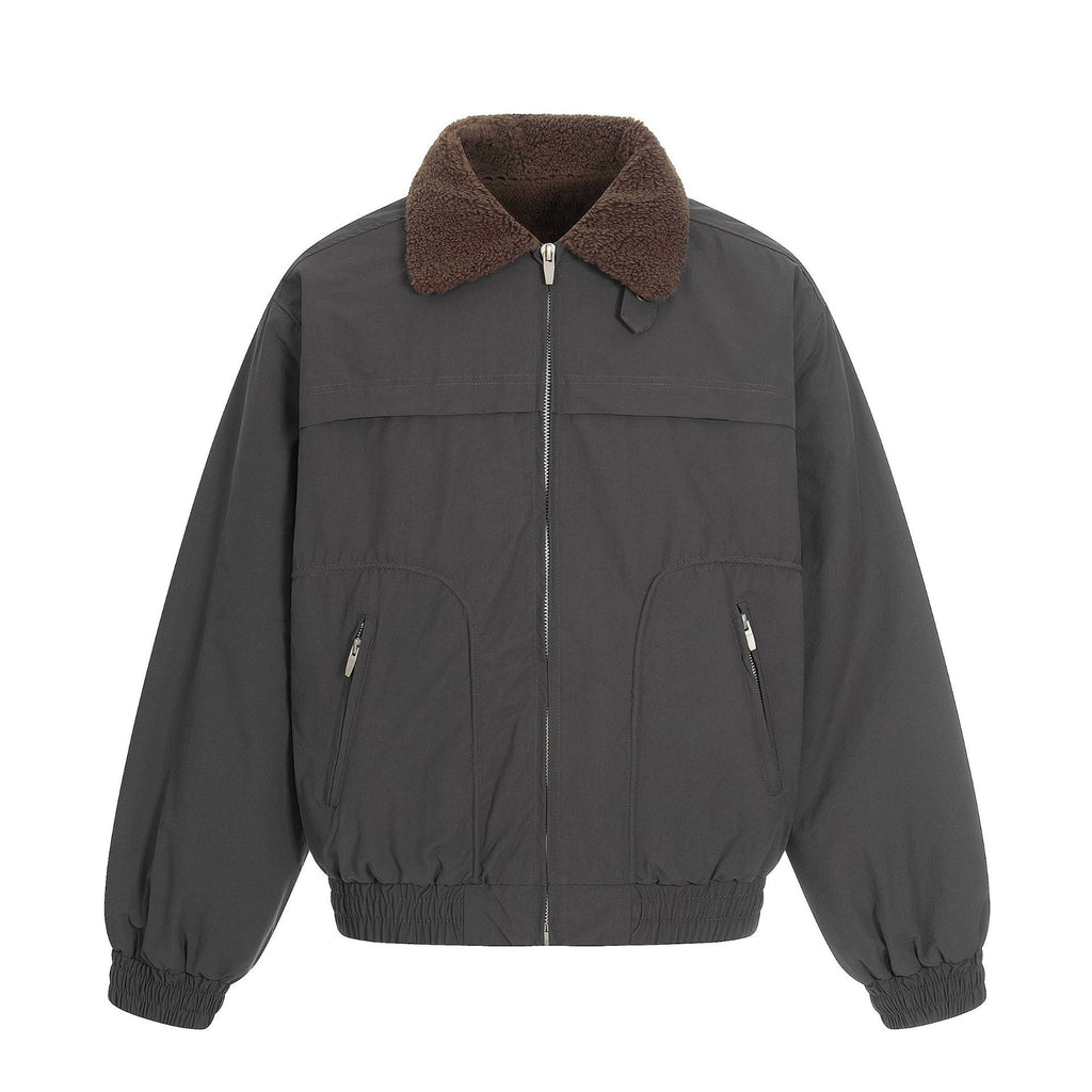 11KN Retro Faux Lamb Wool Lapel Jacket