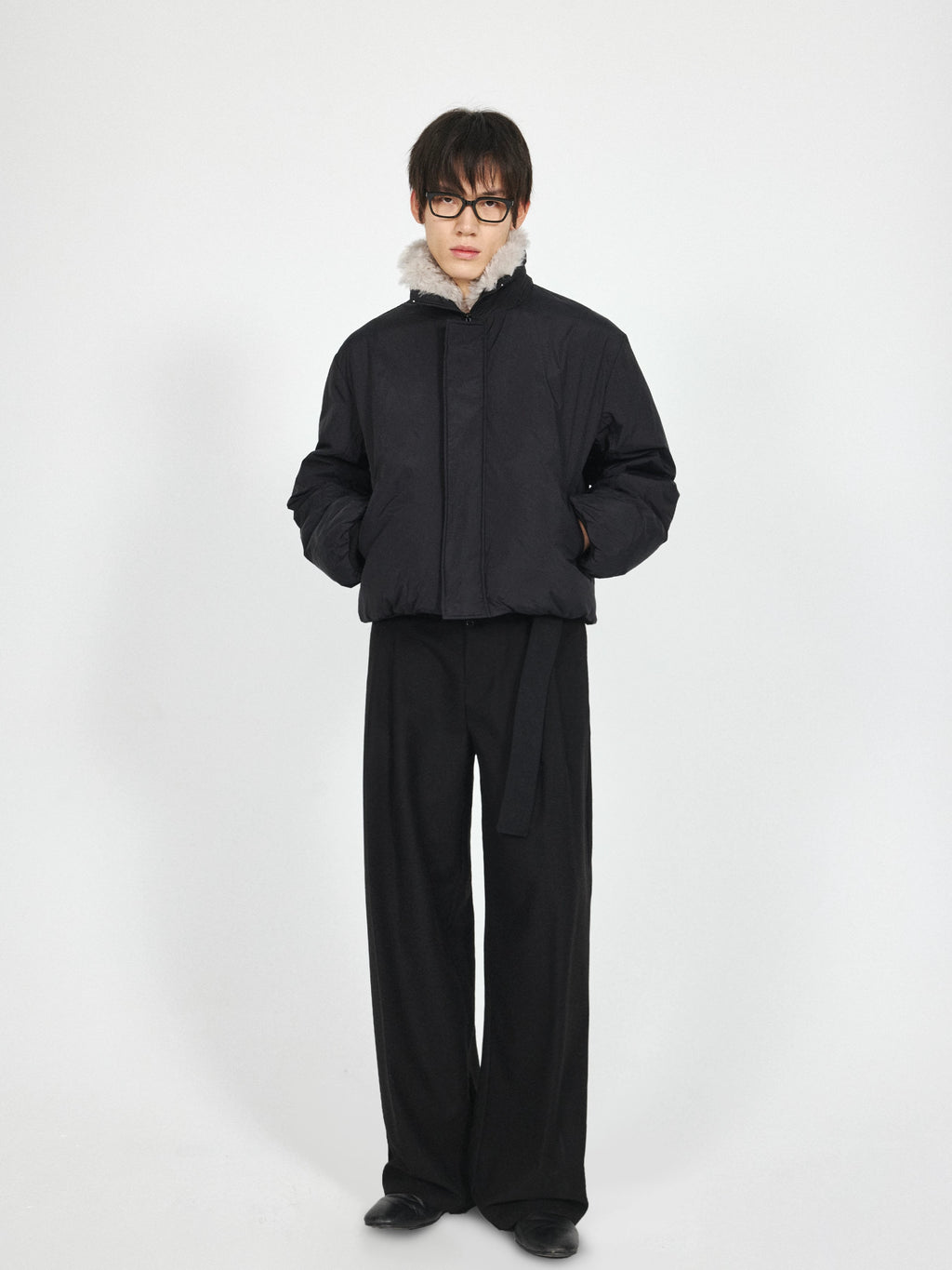 Stay The Night Three-dimensional Double-pleated A-word Trousers