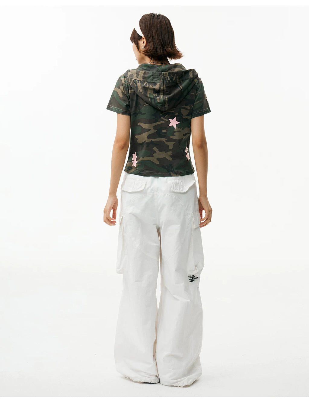 MEDM Camouflage Star Skin Slim-fit Hooded Cardigan