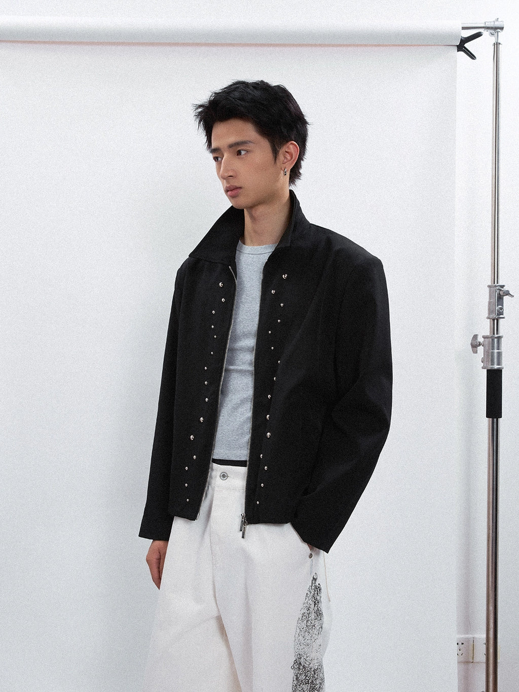 FUNKYFUN Irregular Semi-round Rivet Suit Jacket