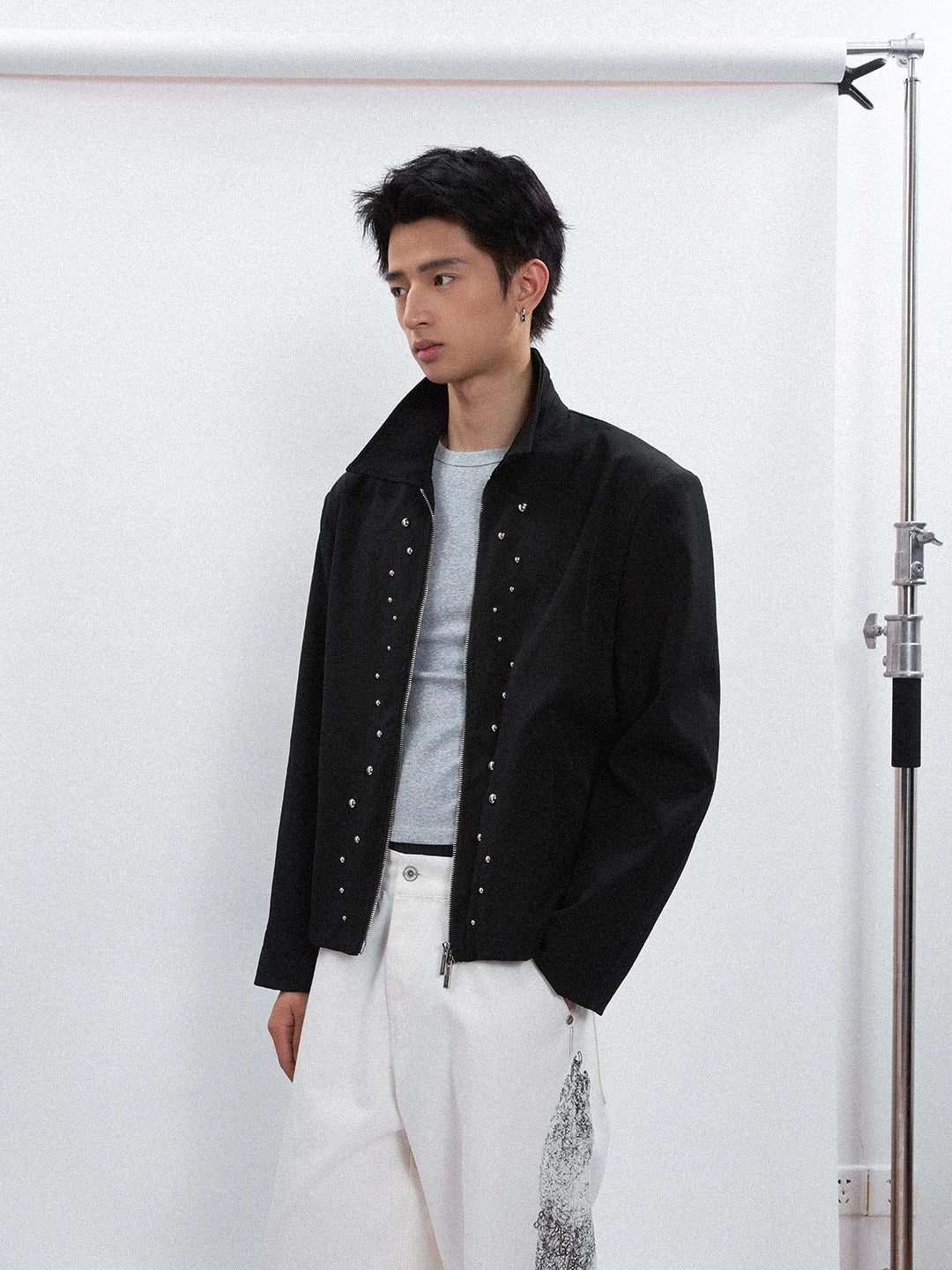 FUNKYFUN Irregular Semi-round Rivet Suit Jacket