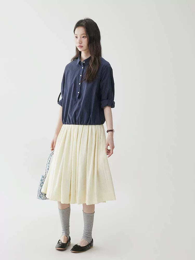 VOOE Lapel Pullover Loose Shirt