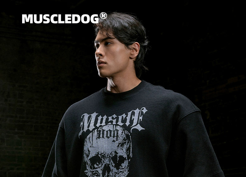 MuscleDog Waffle Casual Loose Fitness Tee
