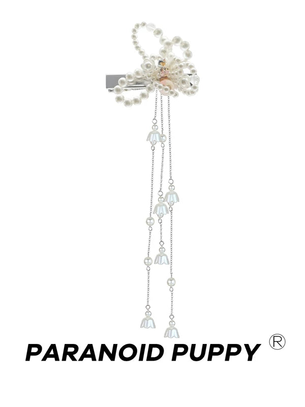 PP Pearl Flower Fringed Hairpin