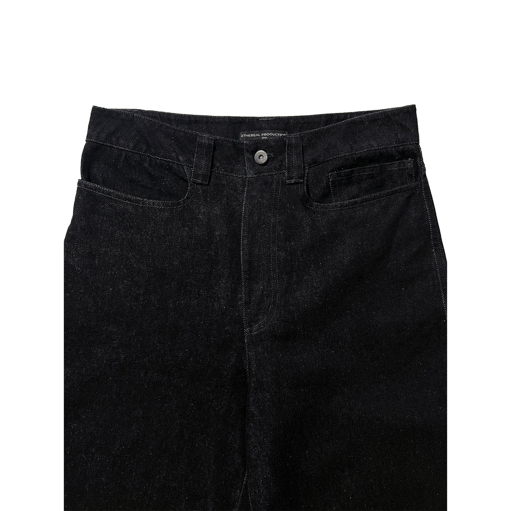 ETHEREAL PRODUCTION Loose Wide-leg Straight Denim Trousers