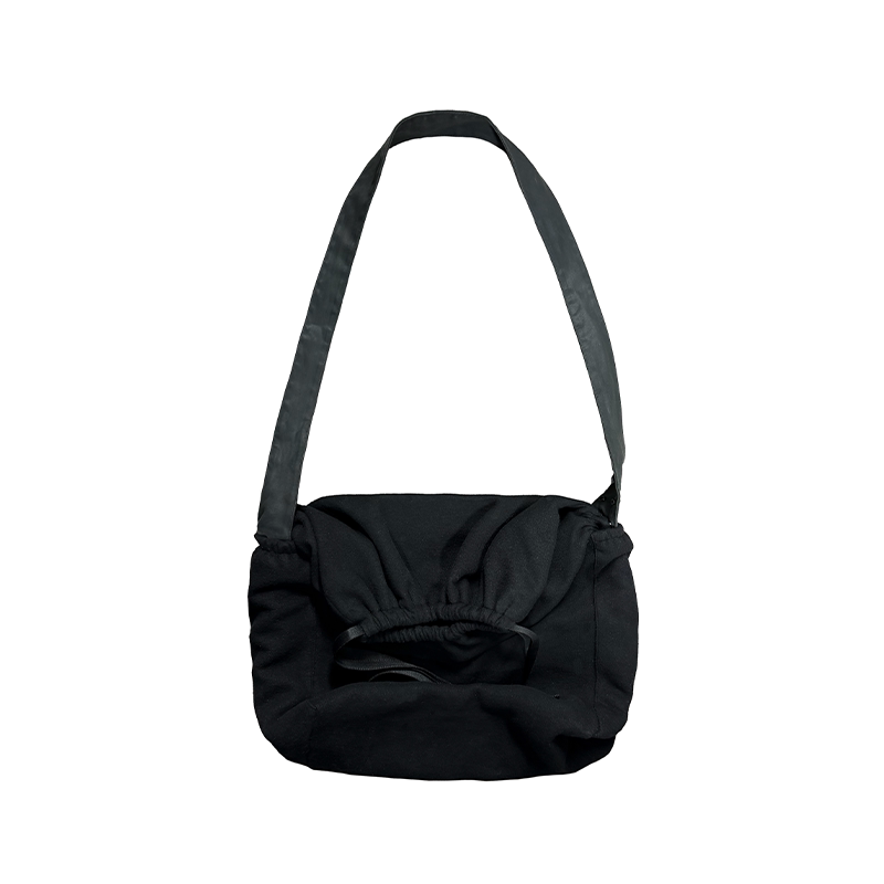 JCAESAR Leather Drawstring Messenger Bag