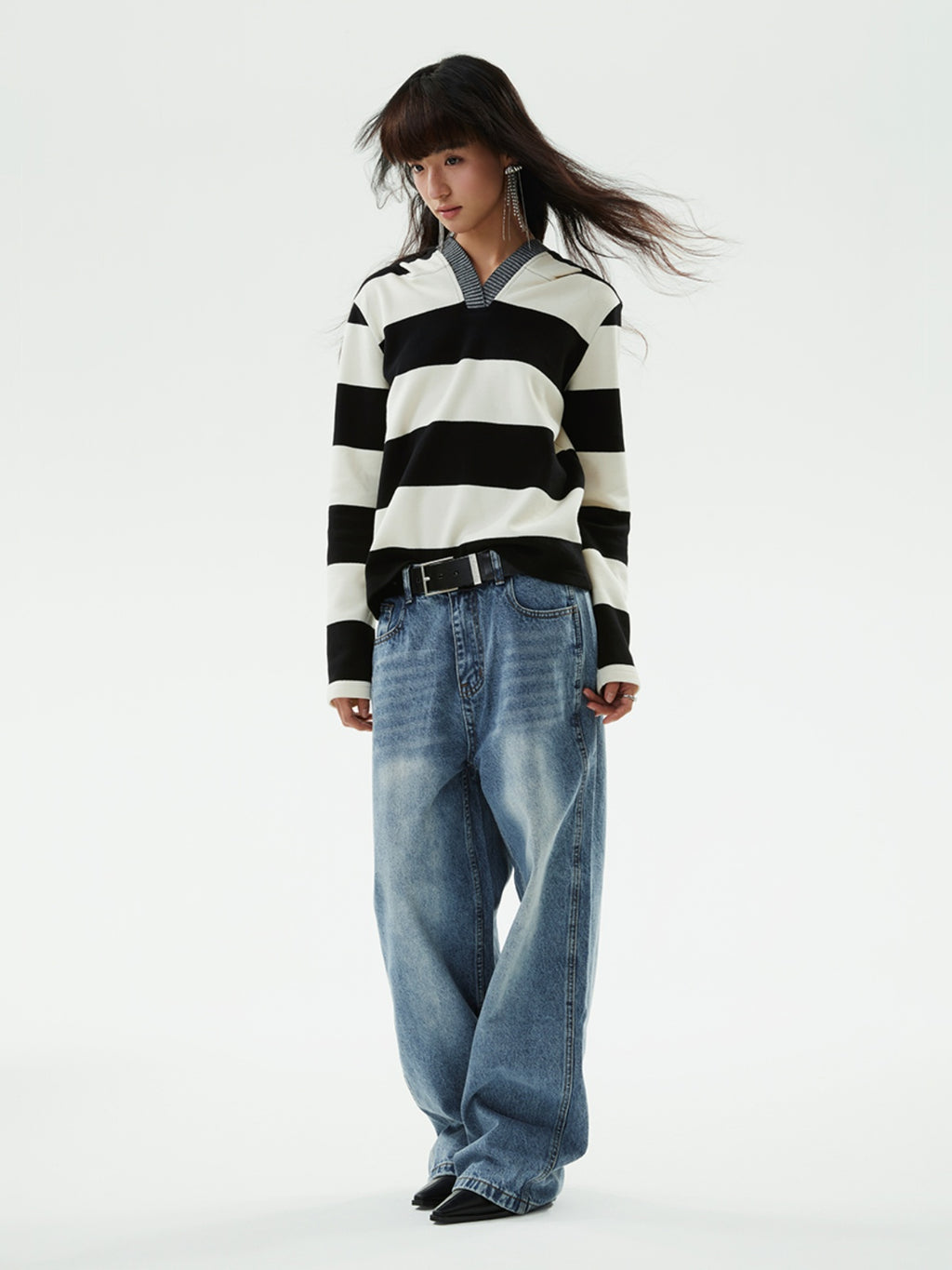 FUNKYFUN Spray Ma Liu Straight Versatile Jeans