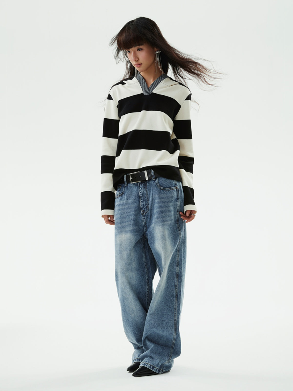 FUNKYFUN Spray Ma Liu Straight Versatile Jeans