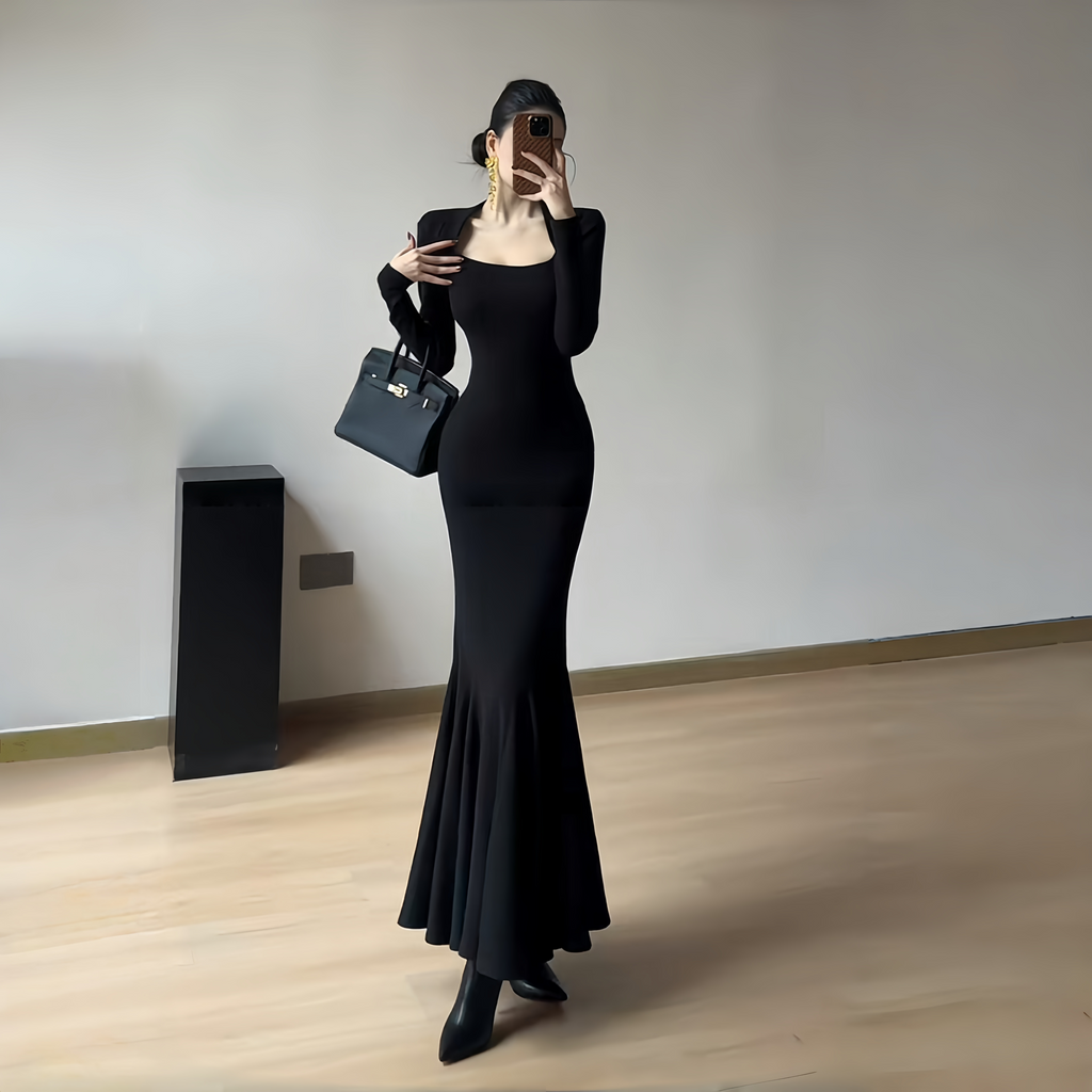 Instunning Square Neck Fishtail Dress