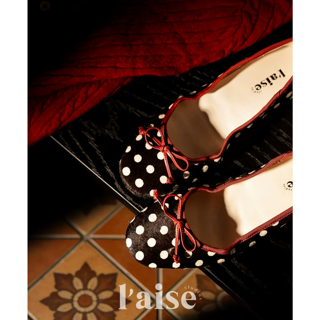 L'aise Vintage Polka Dot Flat Versatile Shoes