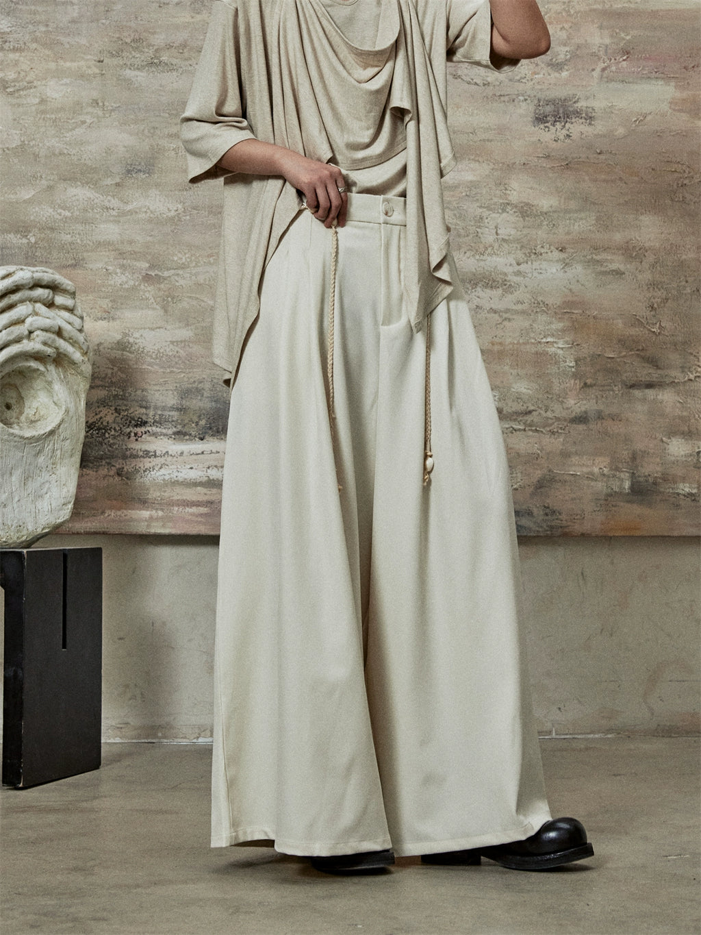 SUNYVONNE Small Loose and Thin Casual Trousers Skirt Suit Pants