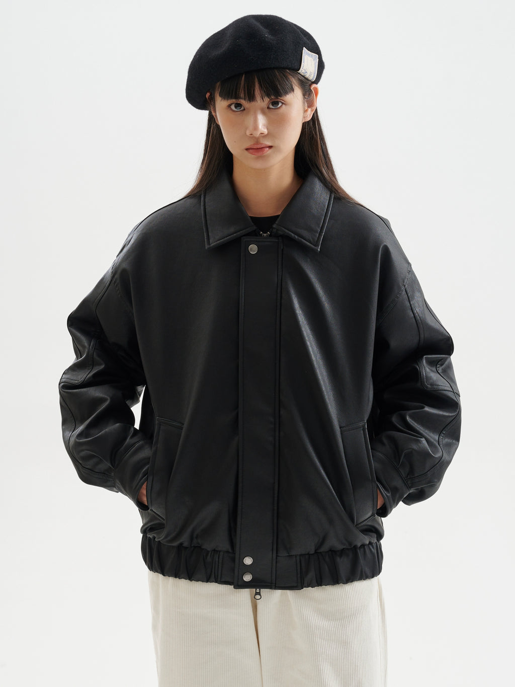BUTTBILL  90 White Duck Down Leather Jacket