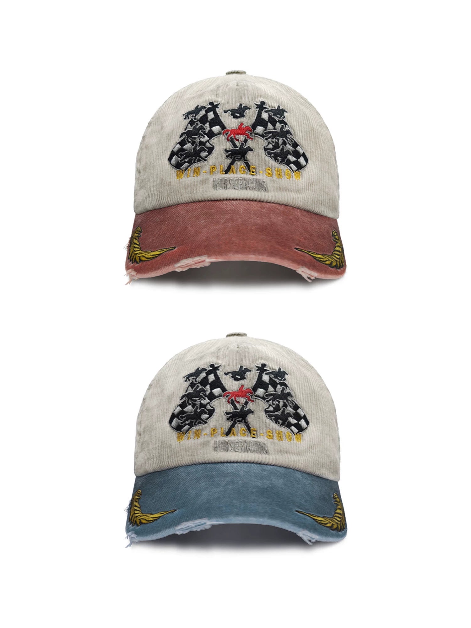 WANNA LAB Corduroy Contrasting Color Old Cap