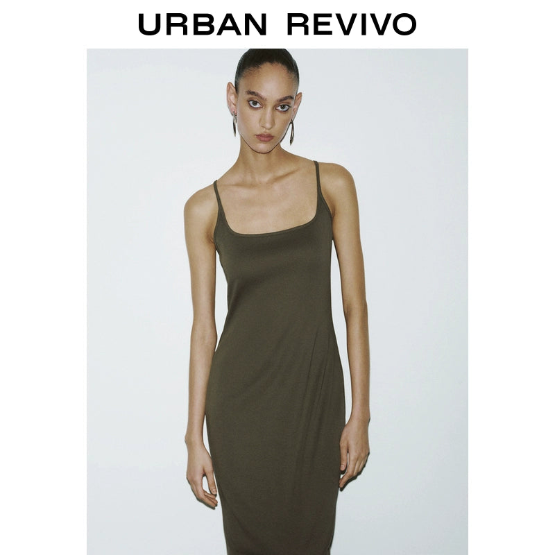 URBAN REVIVO Minimalist Back Slim Sleeveless Dress
