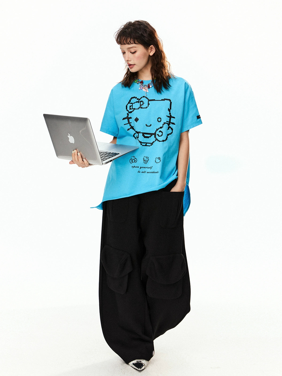 EZEK Cat Print Irregular Loose Tee