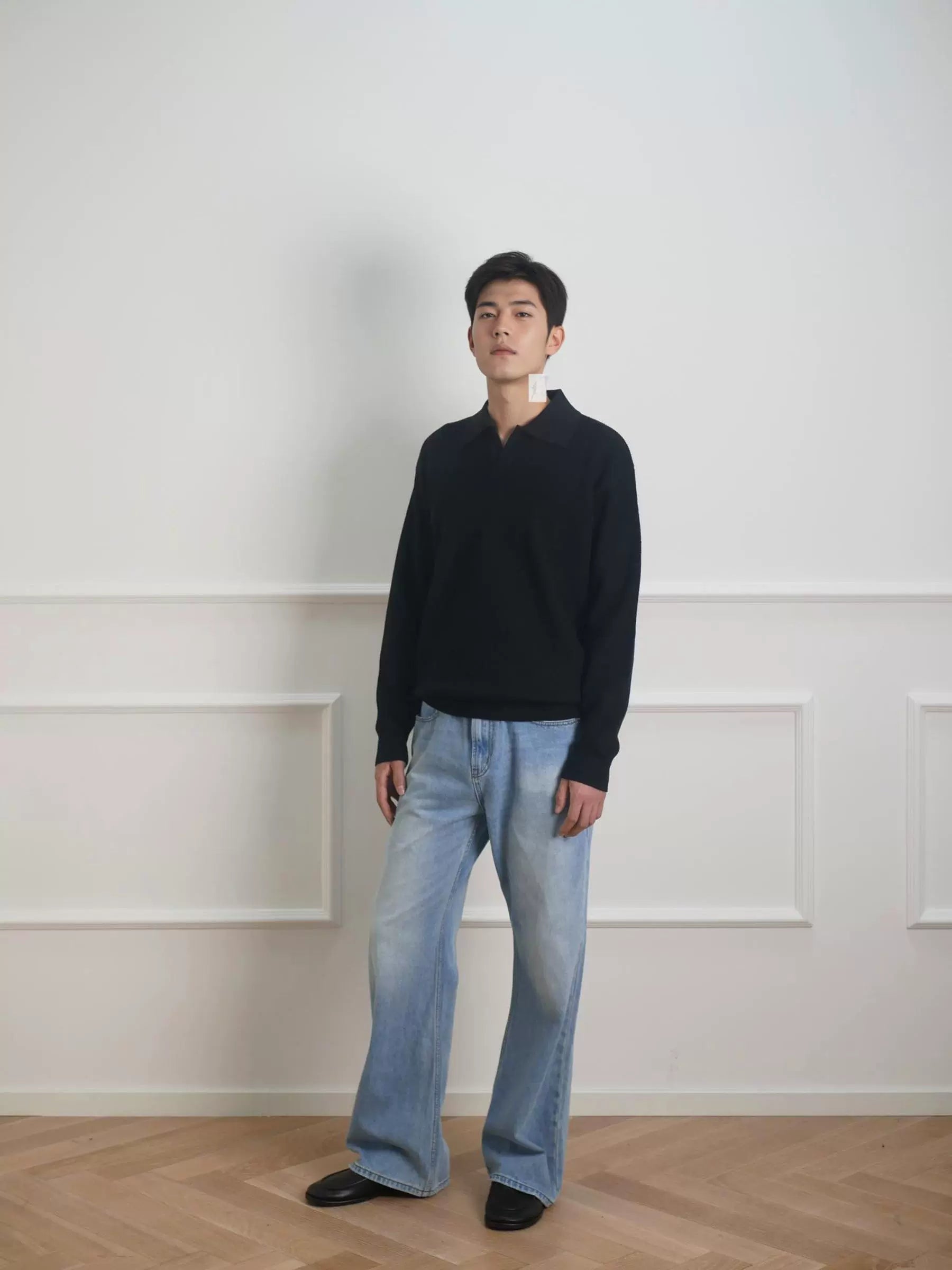 NO LOGO Washed Old Wide Versatile Jeans