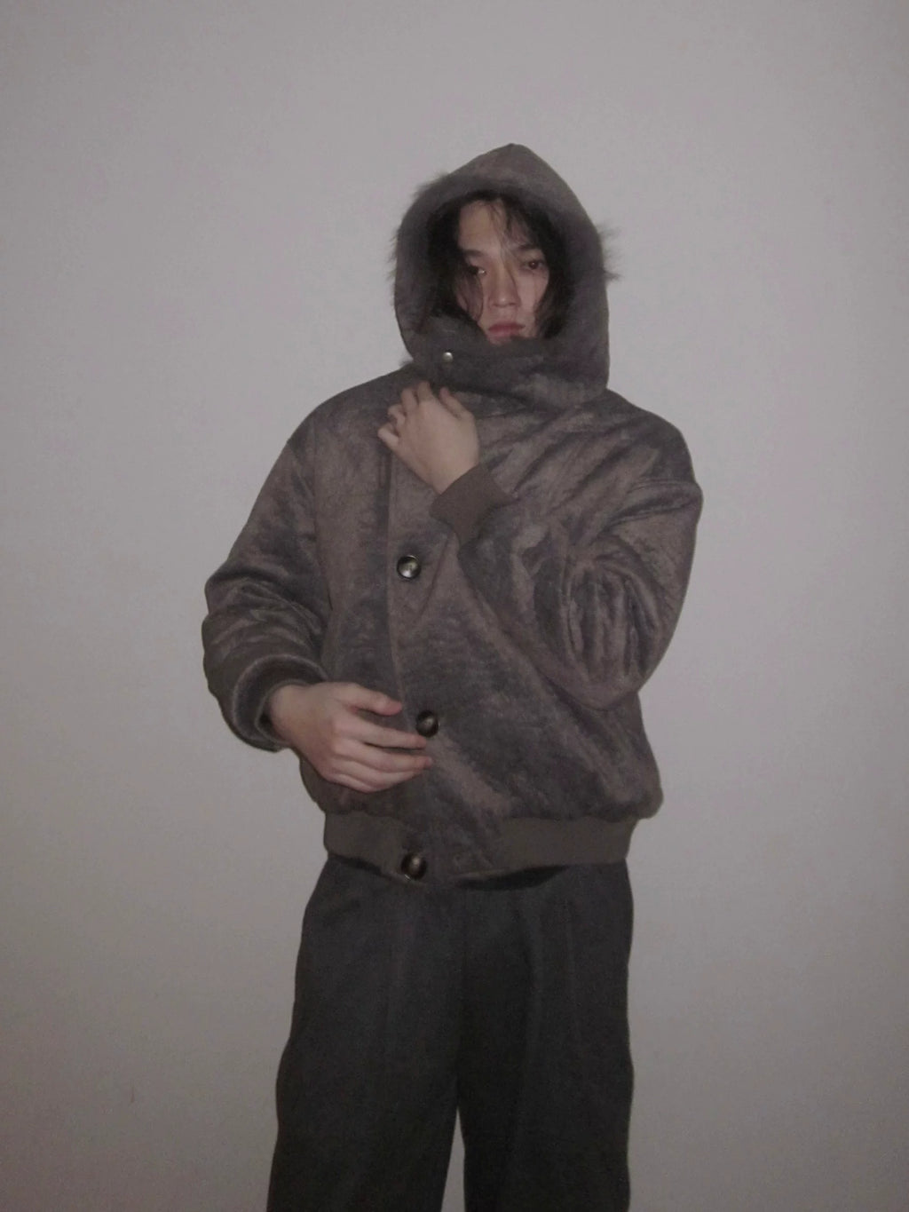 URRRGE Water Ripple Texture Seat Mountain Carving Fleece Jacket