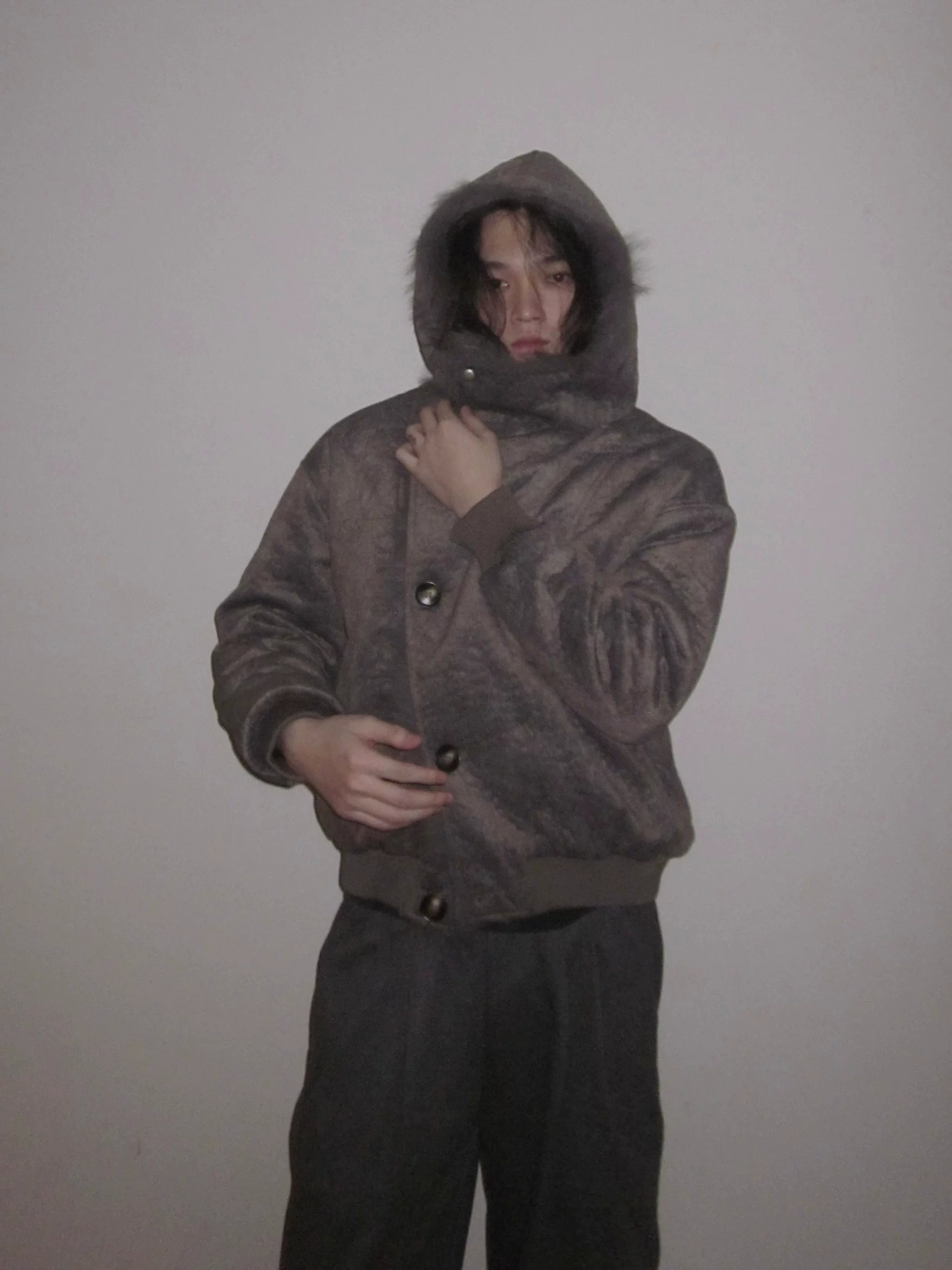 URRRGE Water Ripple Texture Seat Mountain Carving Fleece Jacket