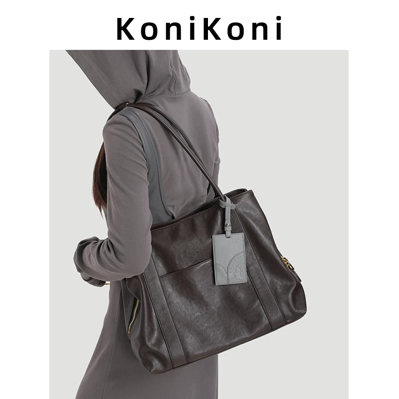 KoniKoni Niche Shoulder Bag Underarm Large Bag
