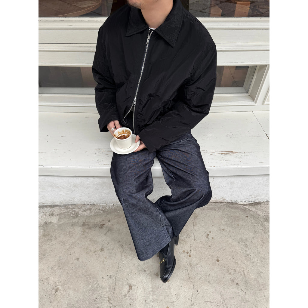 Anniehall Metal Nylon Zip Jacket Cotton