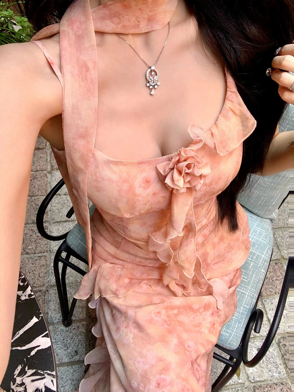 Barb Chilled Floral Suspender Dress