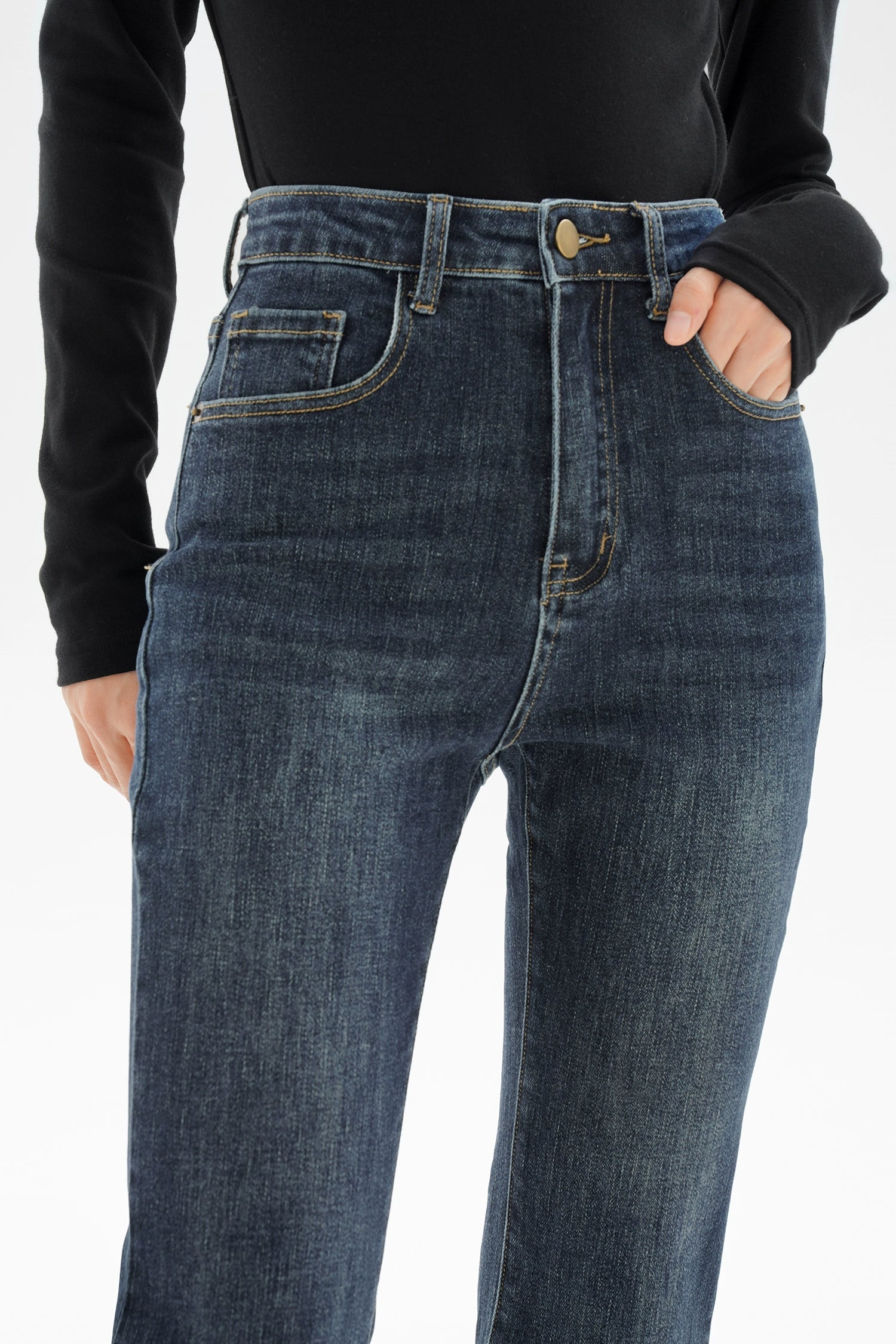 EIGHTHMONTH Slim-fit Denim Flared Straight-leg Pants