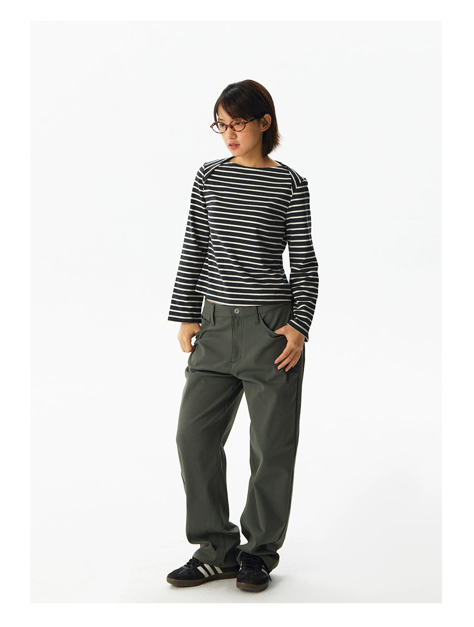 CryingCenter Striped Neck Bottom Long Sleeve