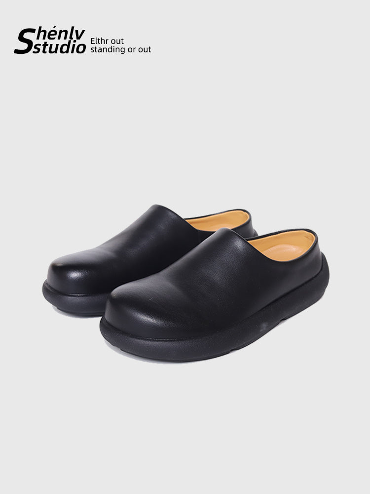 SHENLV Studio Simple Big Head Soft Bottom Outer Slippers