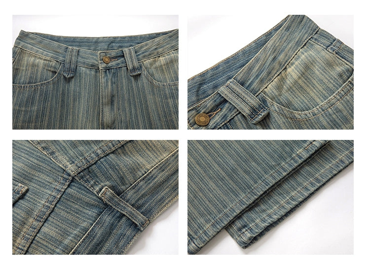 UNIFREE Wide-leg Striped Jeans