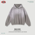 BE Old Made Dirty Silhouette Shoulder Loose Hooded Sweater