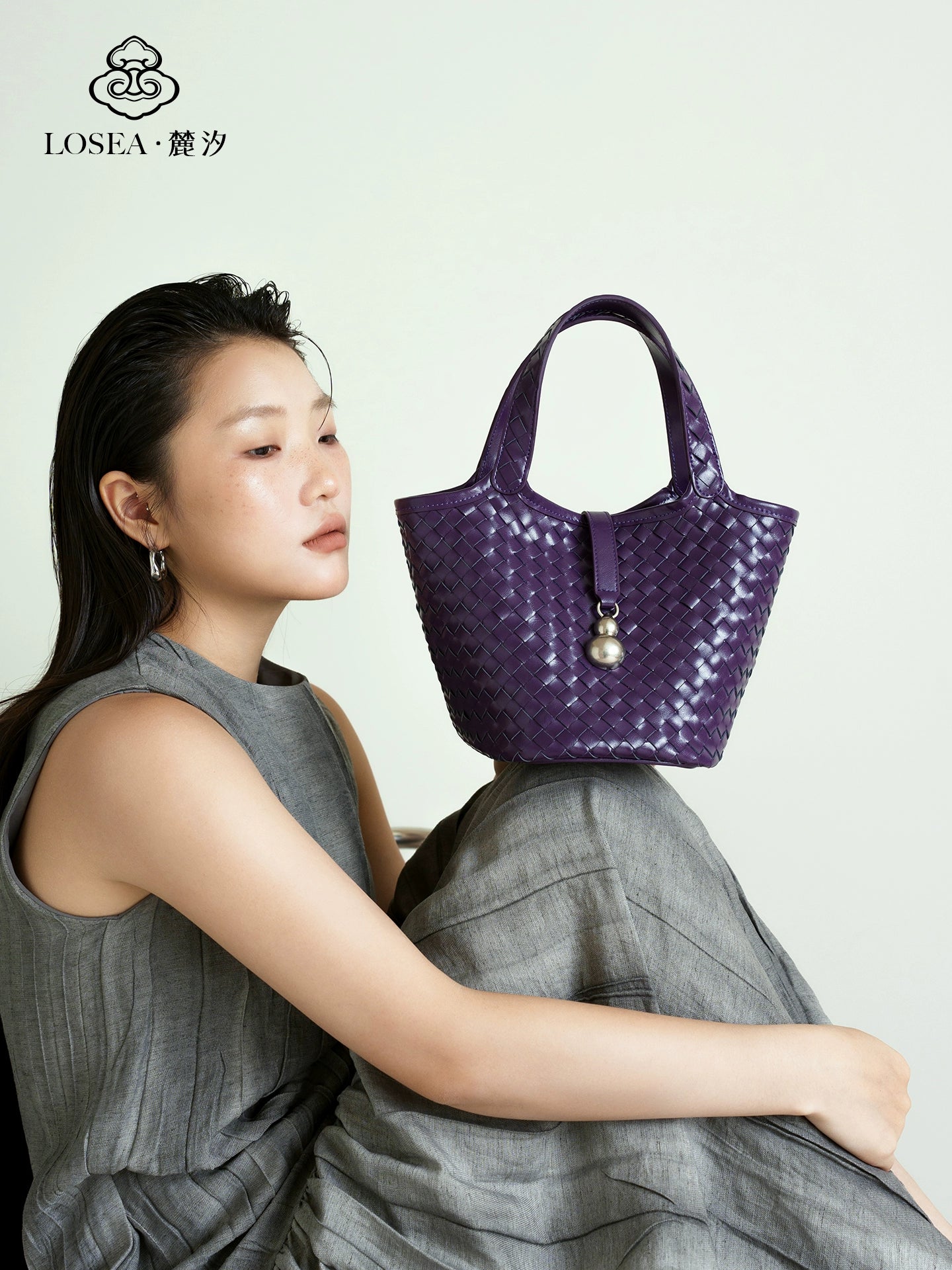 LOSEA Leather Hand-woven Handbag