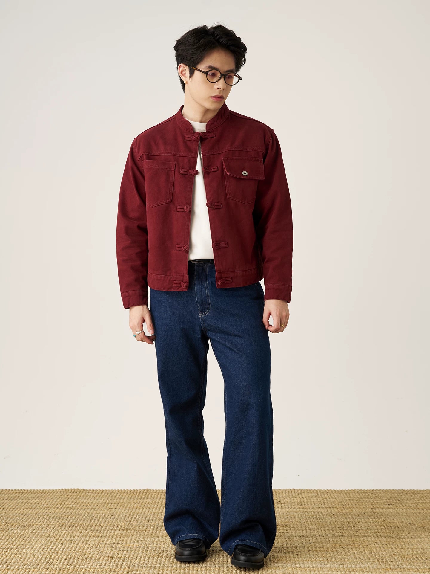 GOODLIVEABLE Vintage Button Casual Jacket