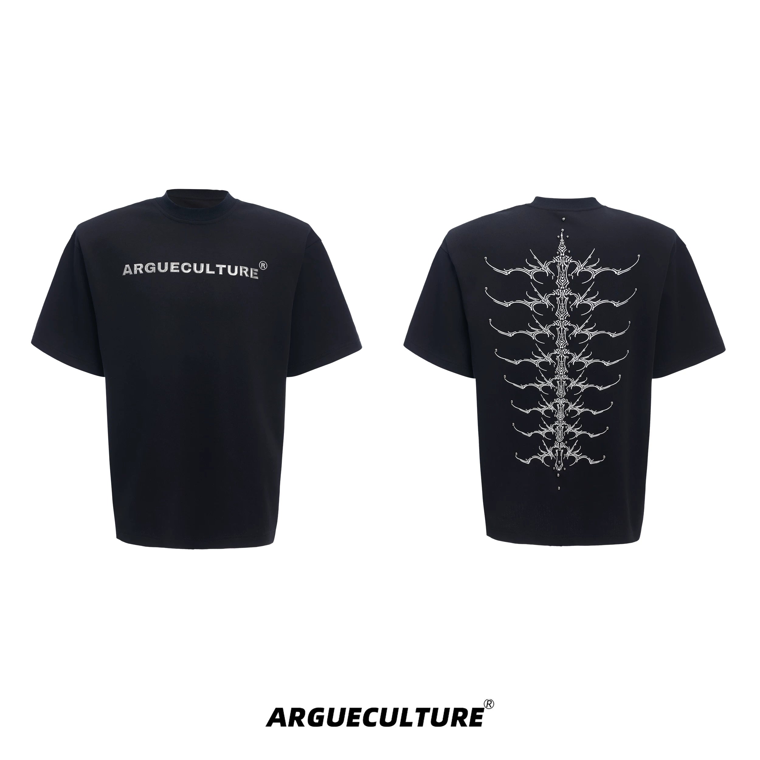 ArguECulturE Rivet Spine Embroidery Loose Tee
