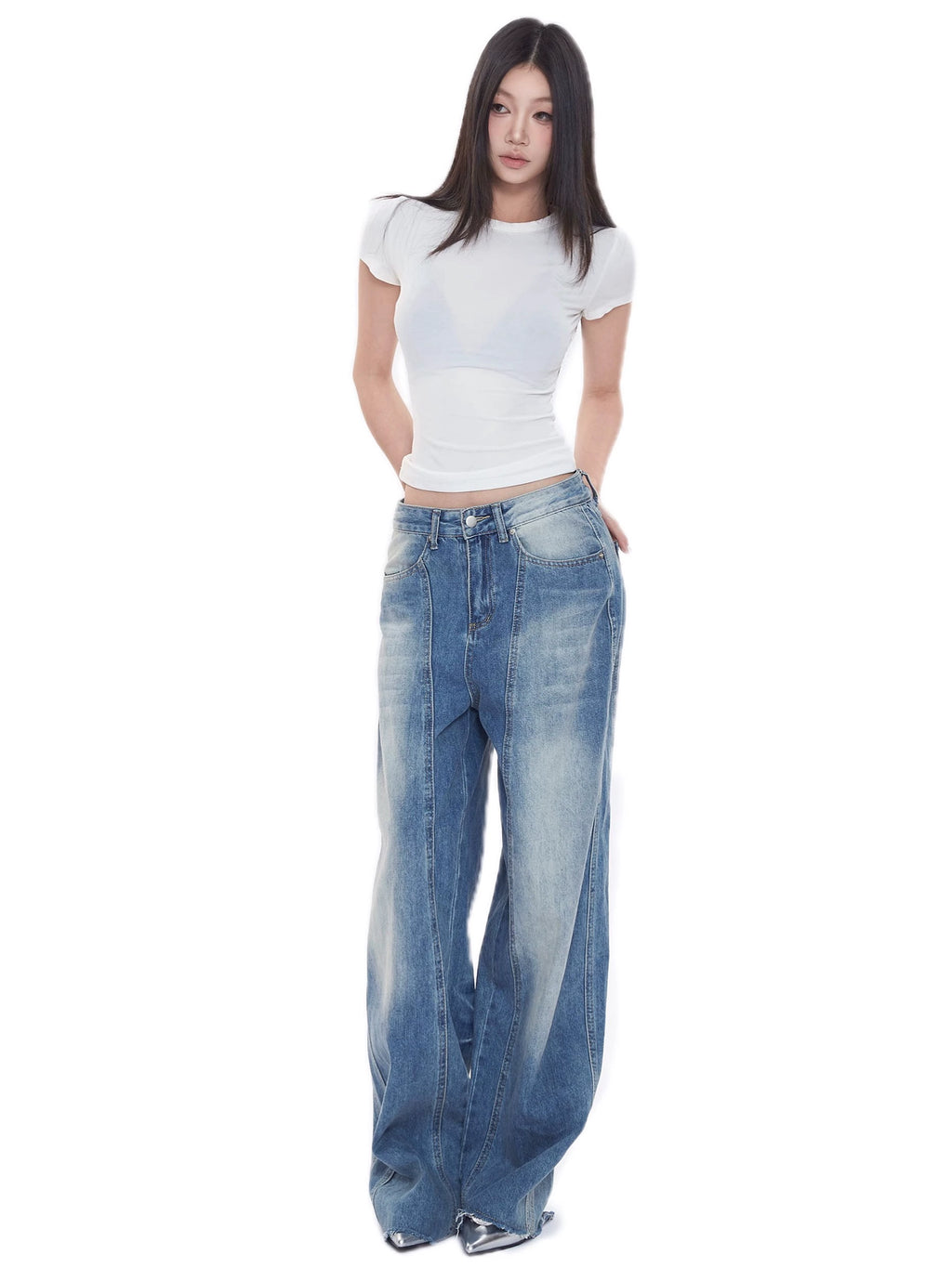 WITHMIN Vintage Skinny Straight Jeans