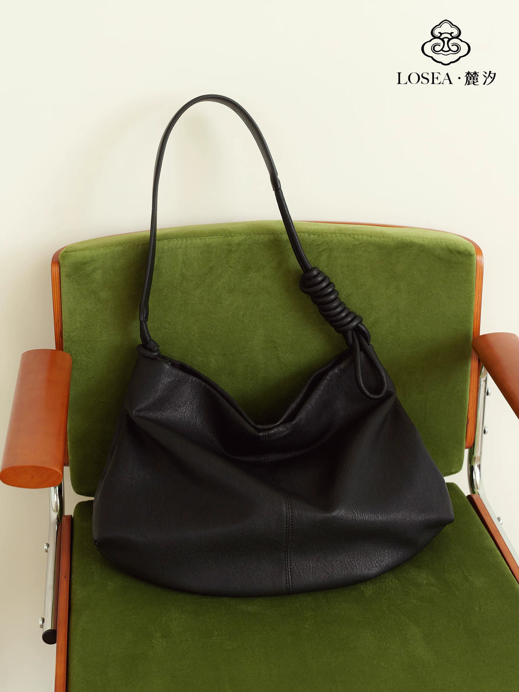 LOSEA Soft Leather Large Capacity Versatile Messenger Bag