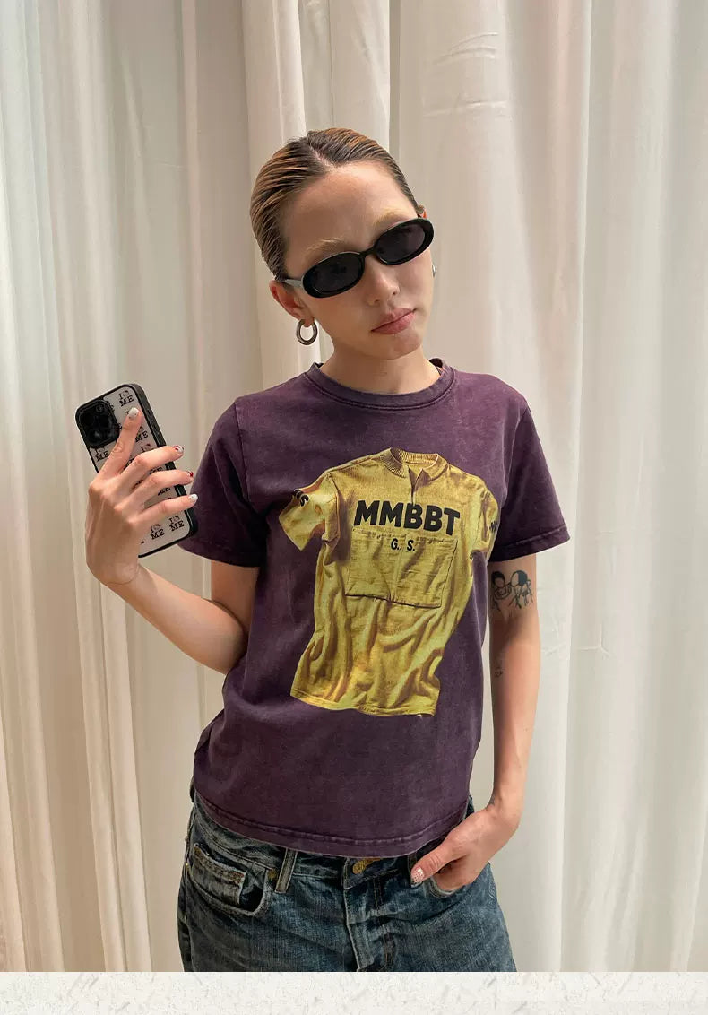 MMBBT Fun Clothing Printed Crew Neck Short Tee