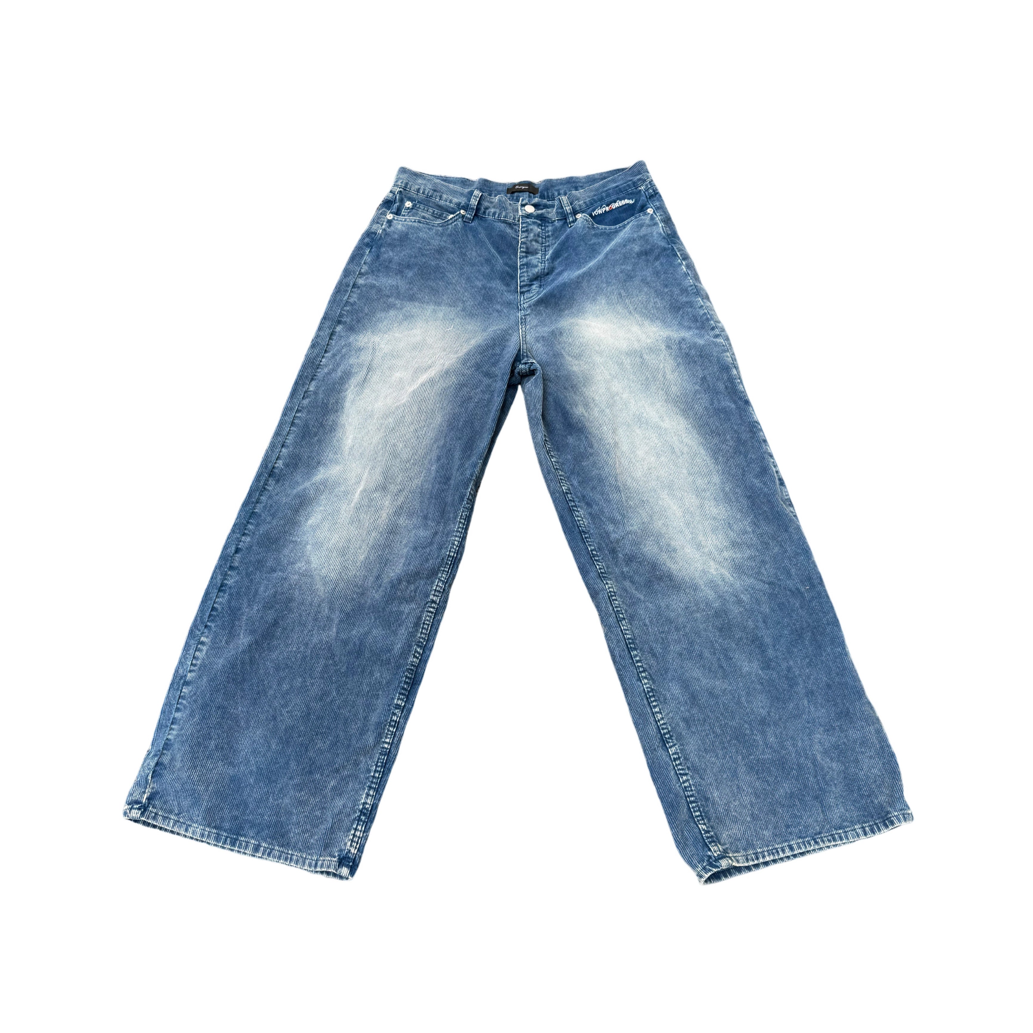 VOWPROGRESS Corduroy Embroidered Straight-leg Trousers