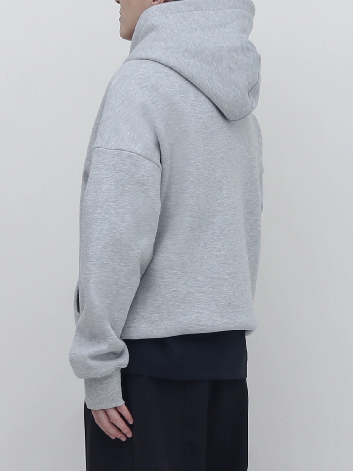 PERDU Silver Fox Fleece Loose Pullover Fleece Hooded Sweater